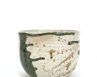 Vintage Studio Pottery Bowl with Drip Glaze