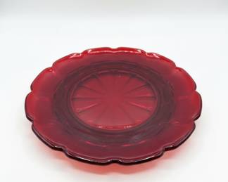 Fostoria Ruby Red Argus Pattern Compote Dish