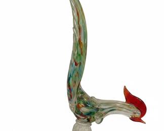 Murano Style Art Glass Pheasant Sculpture