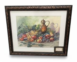 Nancy R. Gonzalez "Lots of Fruit" Watercolor Still Life
