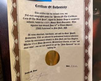 COA for Pirates of the Caribbean