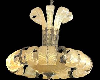 Single Tier Matching Murano Glass Chandelier