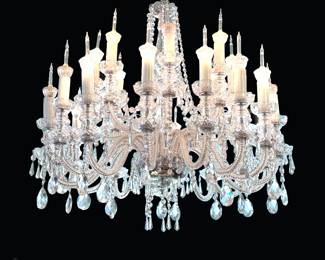 24 Light Two Tier Crystal Chandelier