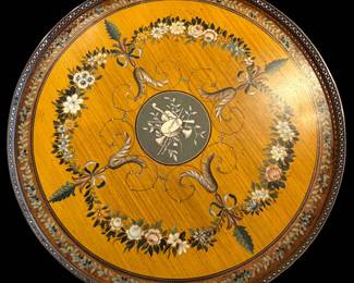 Chelsea House Round Painted Wood Regency Style Parlour Table with Gallery