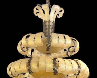 Vintage Two Tier Matching Murano Glass Chandelier