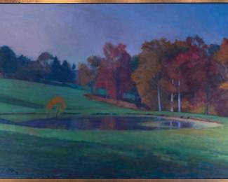 L. Horowitz Original Oil on Canvas "Fall Pond" 46" x 72"