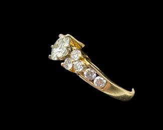 14k Yellow Gold & 1.28cwt Diamond Solitaire Ring side view