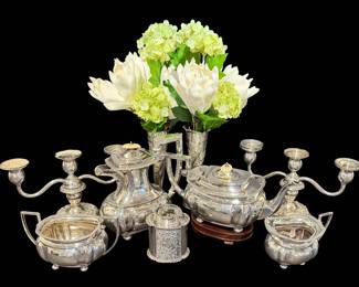 Sterling Silver Vases, Candlesticks, Tea & Coffee Services, Candelabrum, Goblets, & more!