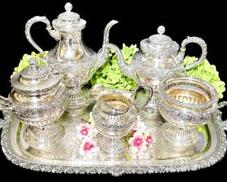 E.C. Moore at Tiffany & Co Sterling Silver Tea & Coffee Service Set
