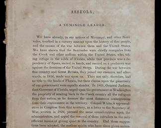 "Asseola, a Seminole Leader" Published by D. Rice & A. N. Hart in Philadelphia additional text
