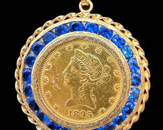 14k Yellow Gold 1895 Liberty Coin Pendant