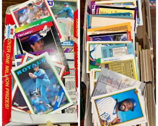 Boxes of baseball cards