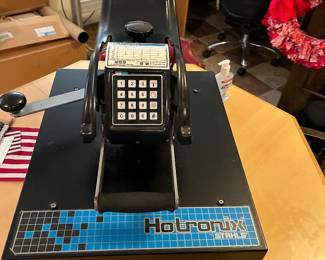 Heat press for transferring….all those numbers and letters in the garage