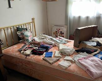 Linens, metal sculpture, Minnie and Mickey picture