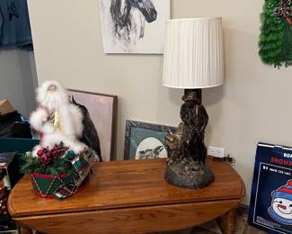 Horse art, lamp and santa