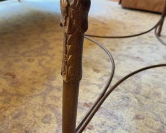 Minton Spidell Oval Iron and Glass Coffee Table - H19” x L46” x W27” 