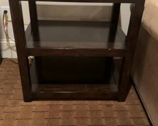 Modern Dark Wood 3-Tier End Table - L26” x D19” x H26 1/2”