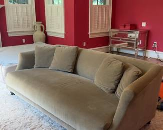 Modern Sloped Arm Velvet Sofa