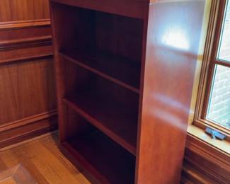Classic Cherry Finish 3-Shelf Wood Bookcase
