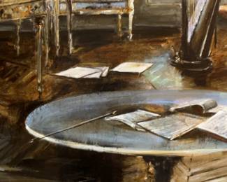 “La Lezione de Musica" (The Music Lesson) Oil Painting by Dennis Carney 38 x 50