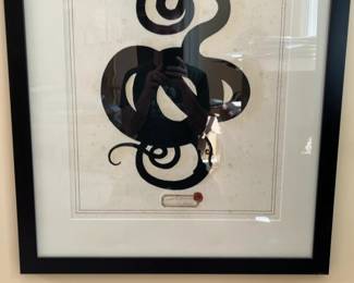 Framed Minimalist Serpent Illustration Art Print 29 x 35