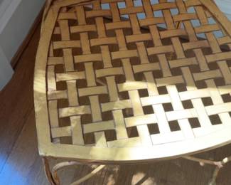 Vintage Orange Woven Metal Bistro Chair