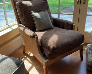 McGuire Furniture St Germain Chair in Cognac with Fabric 