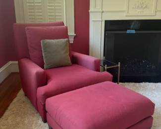 Lee Industries Oversized Armchair and Ottoman Set