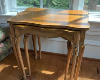 French Provincial Nesting Tables with Cabriole Legs