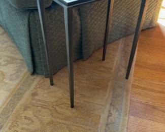 Salvations Newton Occasional Table Silver Lame Finish - L14” x W8” x H17”