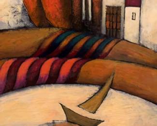 Slava Tch “The Song of Other Shores” Encaustic/Wood 28 x 41