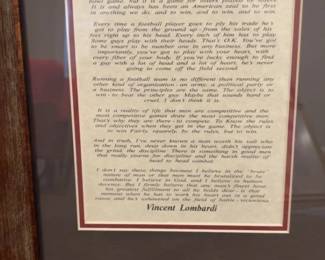 Vince Lombardi Framed Motivational Quote and Photo Tribute 19.5 x 25