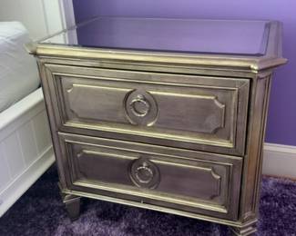 Bassett Mirror Company Palais Two-Drawer Nightstand with Glass Top - 31 x 21 x 29.5 - Price per One