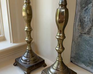 Pair of Vintage Brass Candlestick Holders 