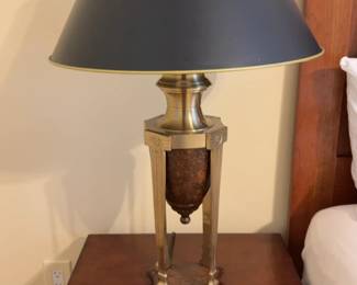 Neoclassical Style Brass and Marble Urn Table Lamp - 33”Tall - Heavy 