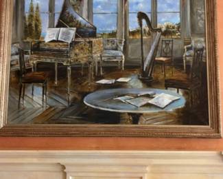 “La Lezione de Musica" (The Music Lesson) Oil Painting by Dennis Carney 38 x 50