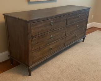 Restoration Hardware RH Maison 6-Drawer Dresser Antiqued Coffee Finish - W72” x D21” x H33”