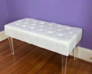 Linon Home Decor Modern Tufted Bench with Acrylic Legs