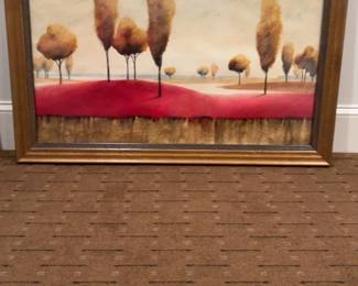 Framed Rays Abstract Landscape Painting on Canvas 41 x 29