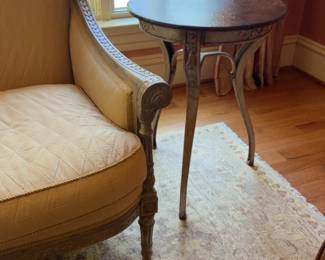 Niermann Weeks 21” Round Gilt Accent Table Orleans Top Finish Gilt Rust / Bottom in Mecca Silver - Price per One - 28” Tall