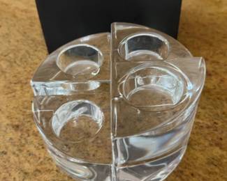 Orrefors Crystal Puzzle Candle Holder Set