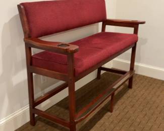 Upholstered Billiard Bar Stool Bench with Arms