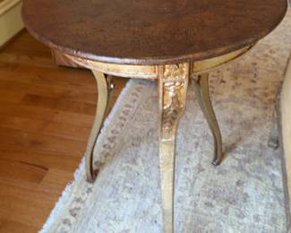 Niermann Weeks 21” Round Gilt Accent Table Orleans Top Finish Gilt Rust / Bottom in Mecca Silver - Price per One - 28” Tall