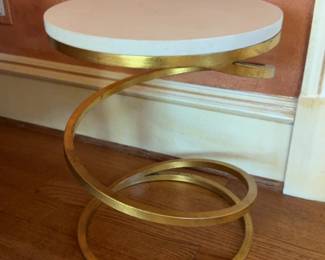 Large Spiral End Table Gilded Iron - H17” x D14” - Price per One