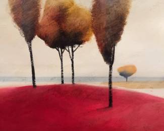 Framed Rays Abstract Landscape Painting on Canvas 41 x 29