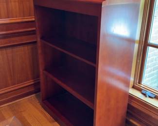 Classic Cherry Finish 3-Shelf Wood Bookcase