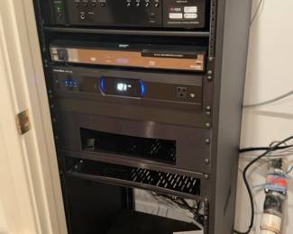 Home Theater System with AV Rack and Power Management