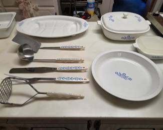 Vintage Blue Cornflower Corningware