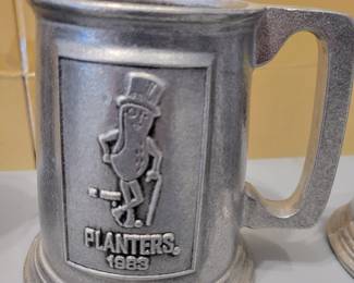 Pewter Mugs Planters Peanut & Others Set of 5 (Only 1 of 5 shown here)