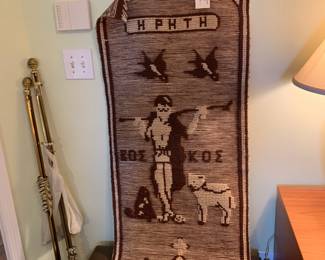 #116 German Greek Wool Wall Tapestry - 23H x 55 $50.00